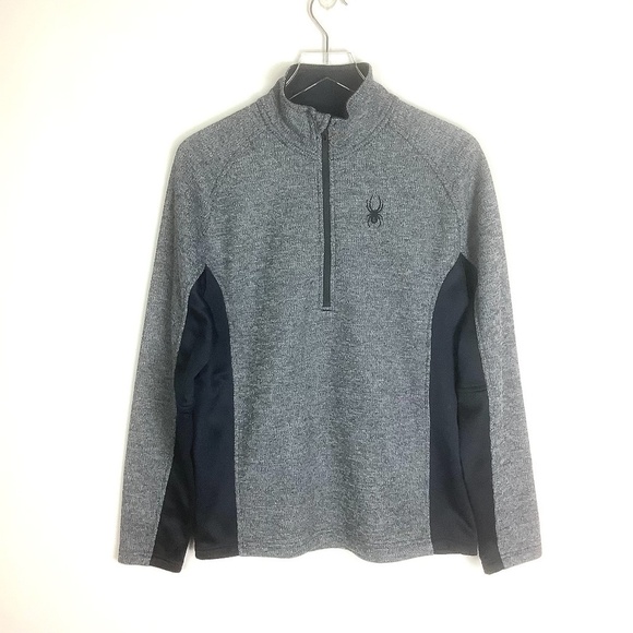 Spyder Men's Half Zip Up Jacket Heathered Black M - Picture 12 of 12